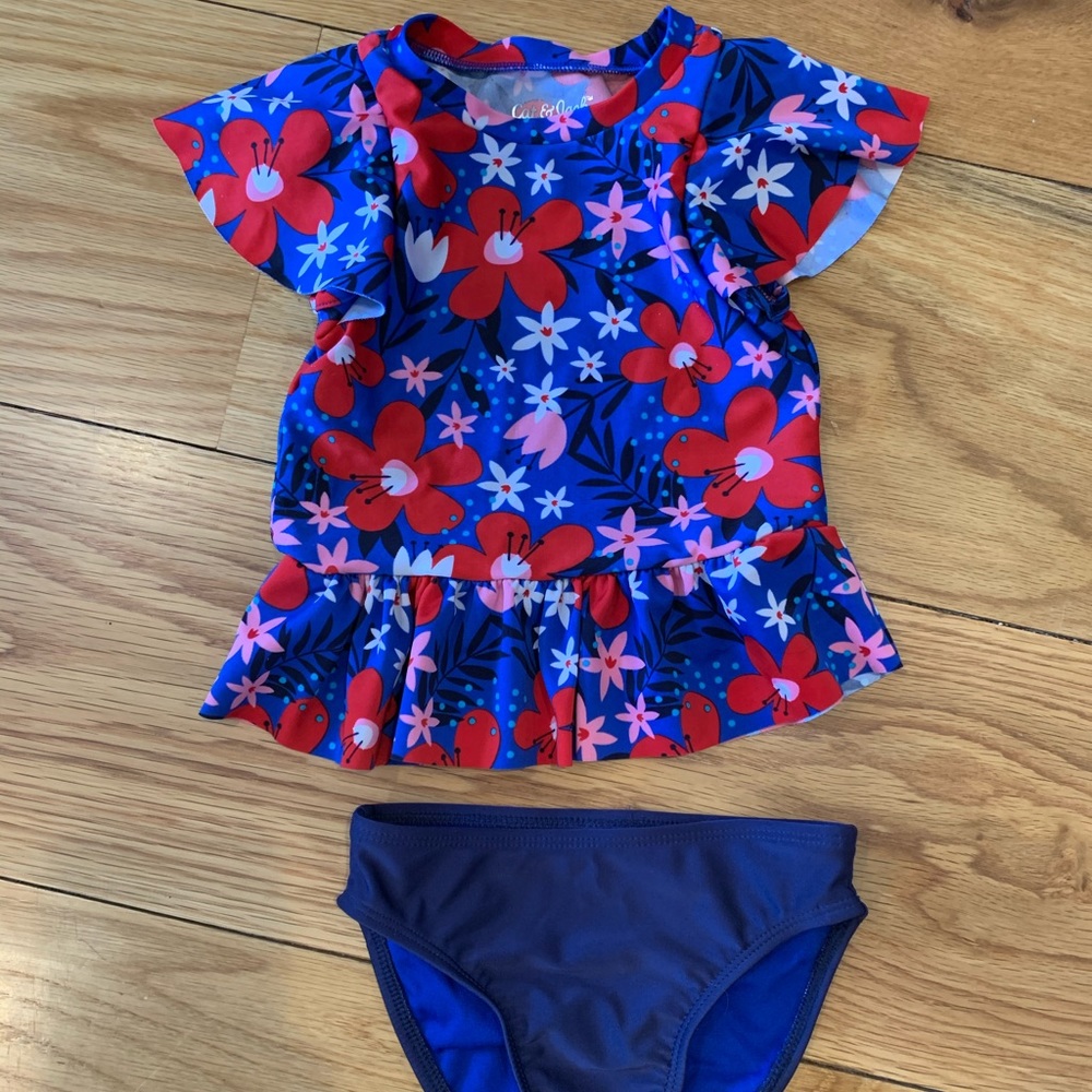 2T floral swim set